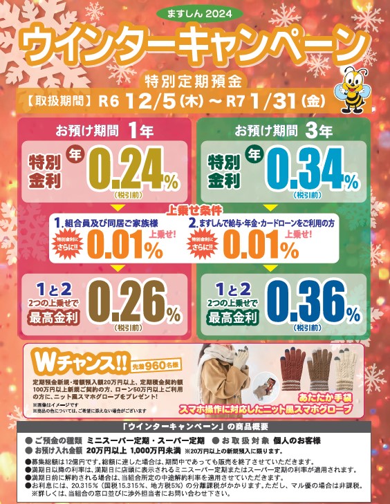 キャンペーン（ウィンターキャンペーン）｜益田信用組合